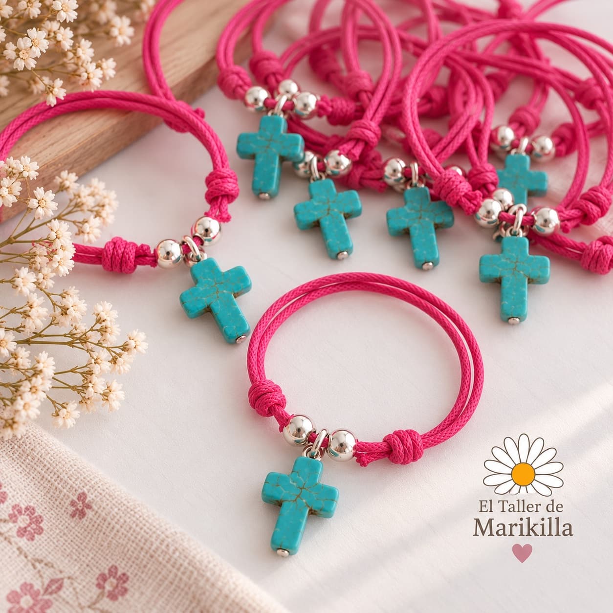 Pulsera Cruz Turquesa 💕✝️