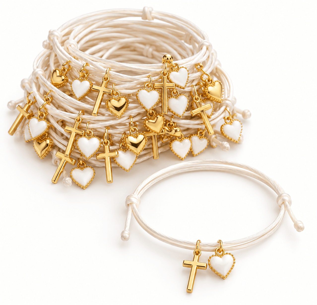 Pulsera Cruz de Nácar 🤍✨