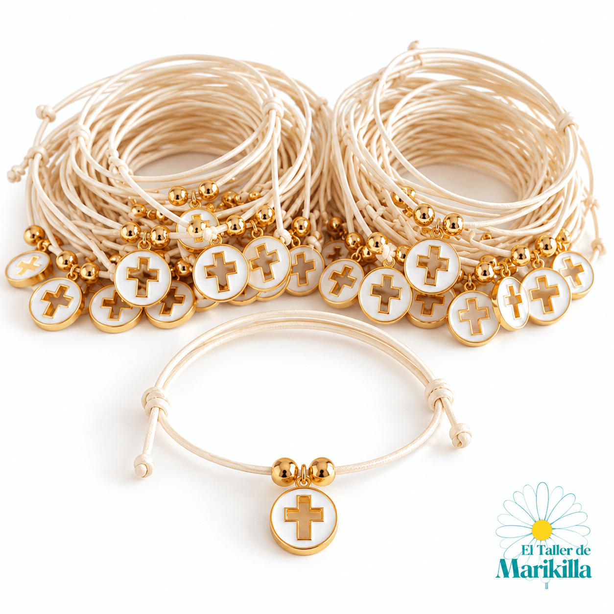Pulsera con Cruz 🤍✨