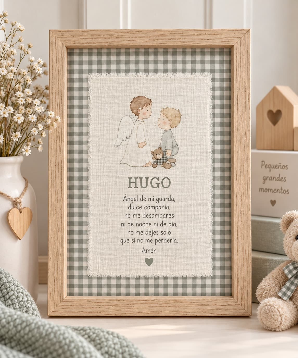 Cuadro personalizado Ángel de la Guarda en tela 🤍